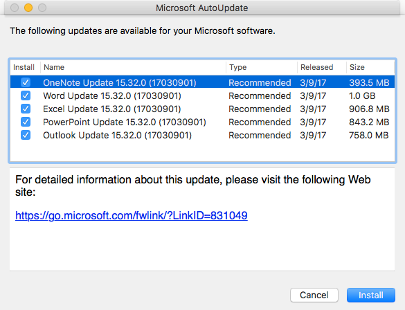 get free microsoft update for mac